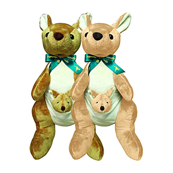 16Cm Kangaroo Soft Toy With Ribbon