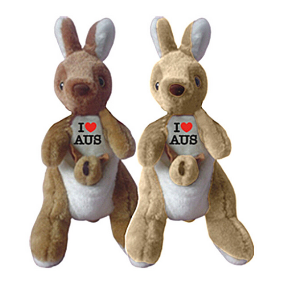 21Cm Kangaroo Soft Toy With Ribbon