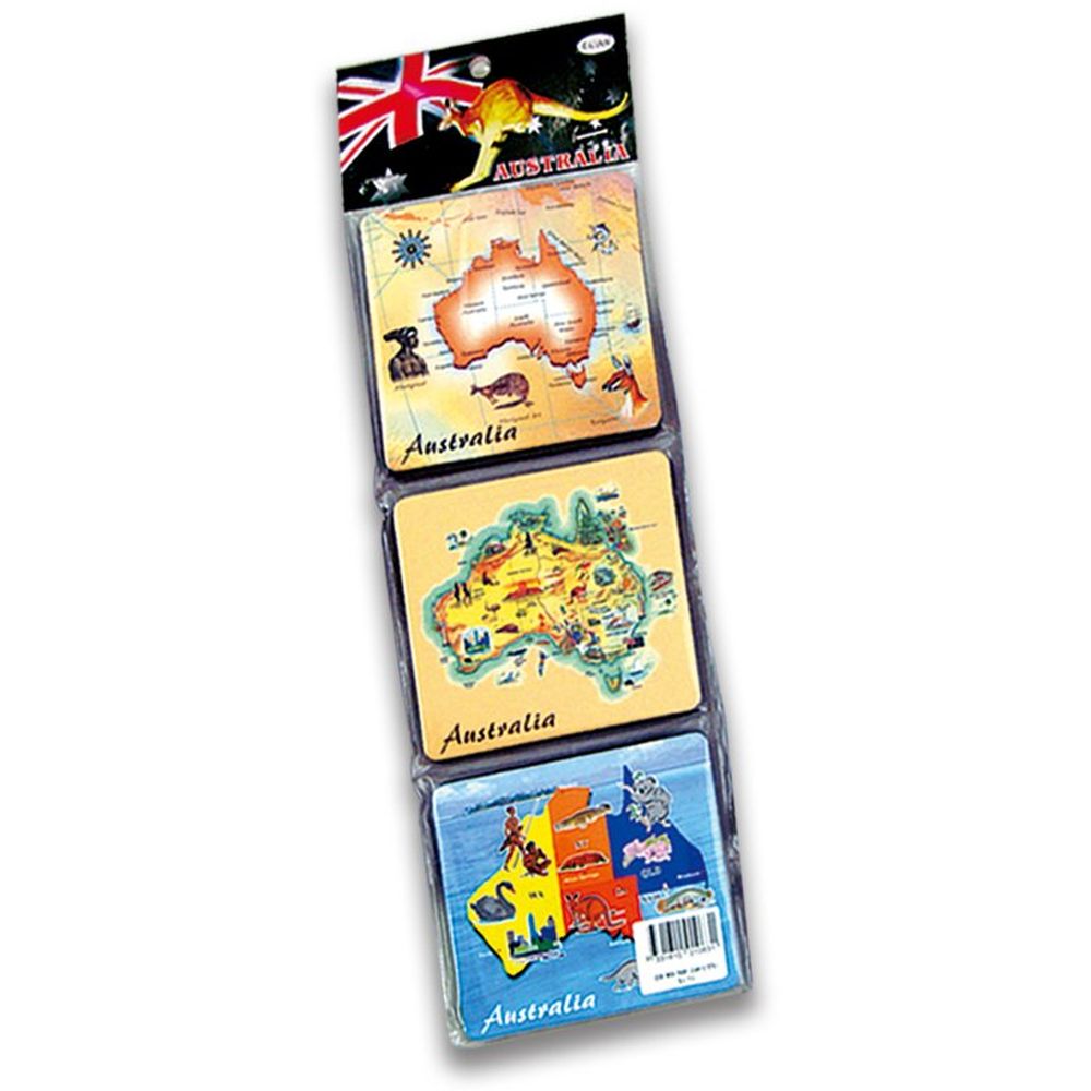 Australian Map Coaster Set Oz Australia Souvenirs