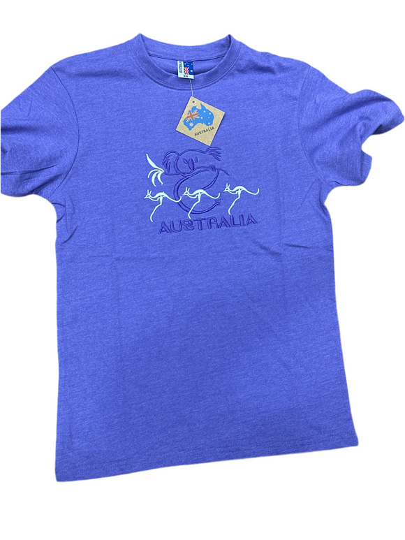 Koala 3 Roo Embroidered T Shirt HEATHER PURPLE