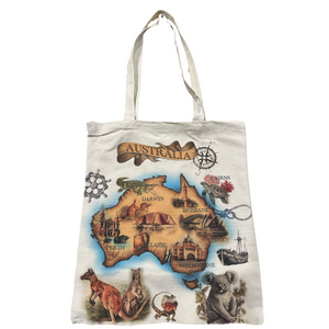 Cotton Bag Ocean Australian Map