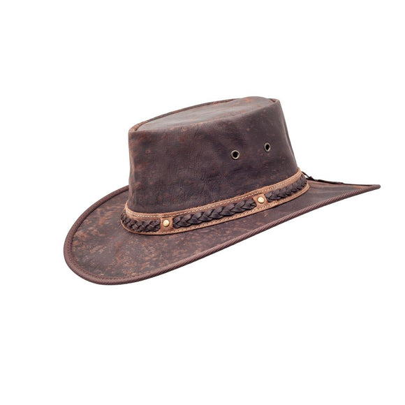 Barmah Squashy Roo Crackle Kangaroo Leather Hat