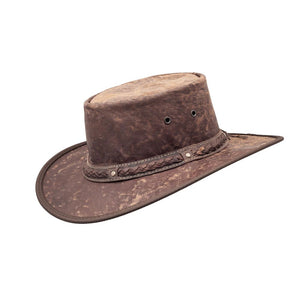 Barmah Squashy Roo Crackle Kangaroo Leather Hat