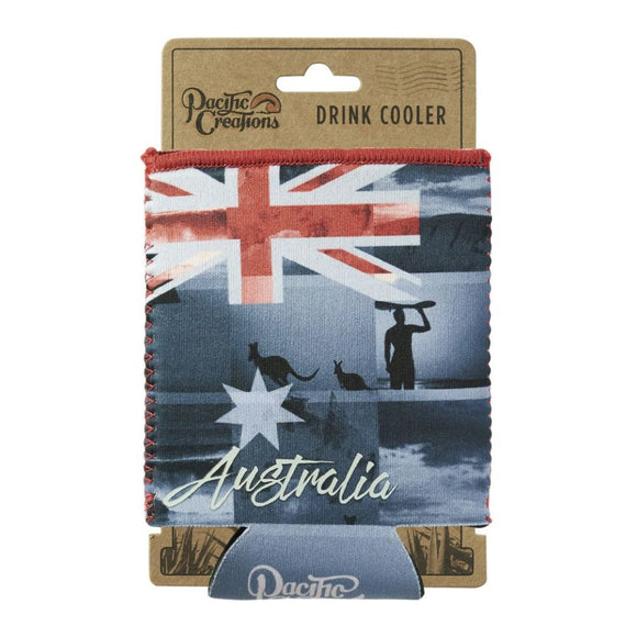 Australia Flag Stubby Holder Cooler - Aus Photo Flag Multi