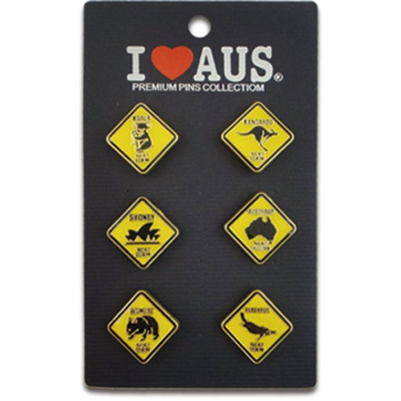 Aussie Roadsign Pin Set