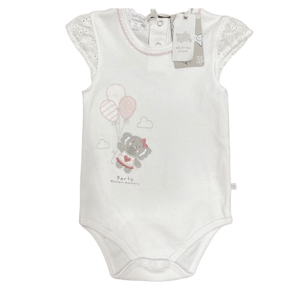 Baby Girl Koala Romper -Balloons