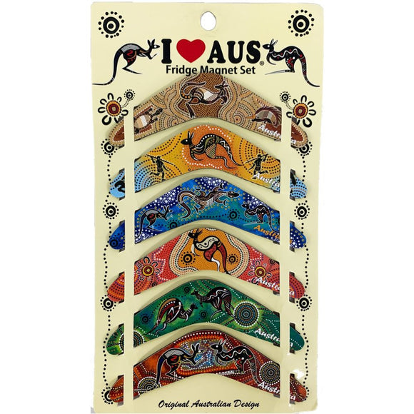 Boomerang Aboriginal Art Magnet Set