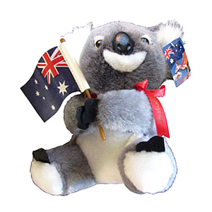 26Cm Koala Soft Toy With Flag 